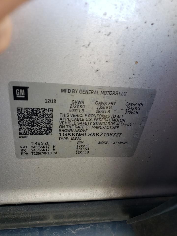 1GKKNRLSXKZ196737 2019 GMC Acadia Sle