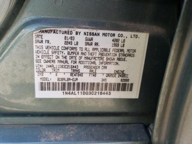2003 Nissan Altima Base VIN: 1N4AL11D03C216443 Lot: 54074394