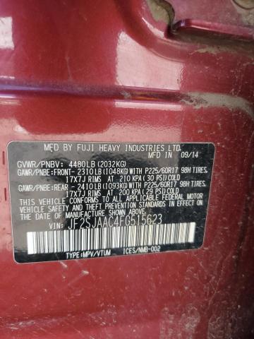 2015 SUBARU FORESTER 2 - JF2SJAAC4FG515623