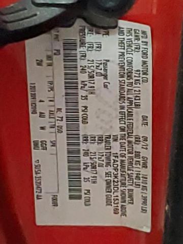 2013 Ford Focus Se VIN: 1FADP3K23DL153169 Lot: 56907494