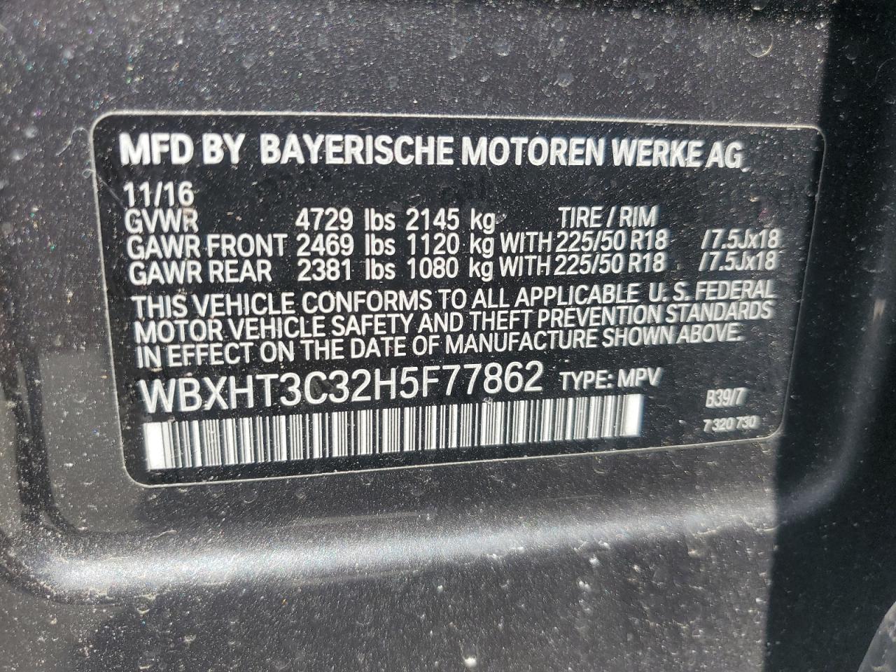 WBXHT3C32H5F77862 2017 BMW X1 xDrive28I