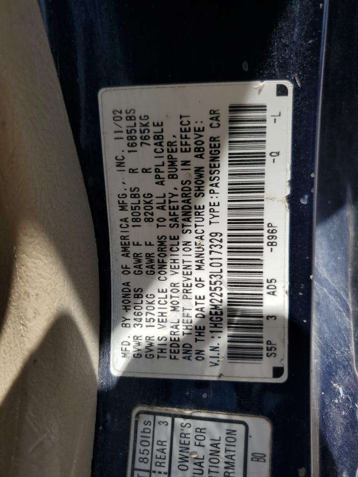 1HGEM22553L017329 2003 Honda Civic Lx