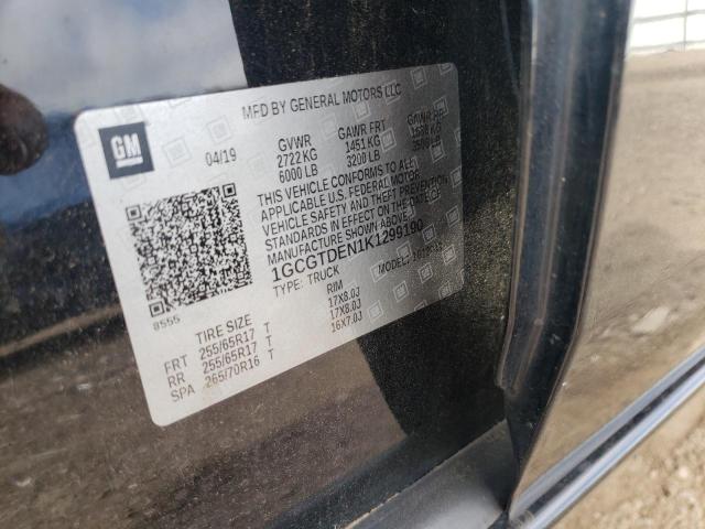 2019 Chevrolet Colorado Z71 VIN: 1GCGTDEN1K1299190 Lot: 55865864