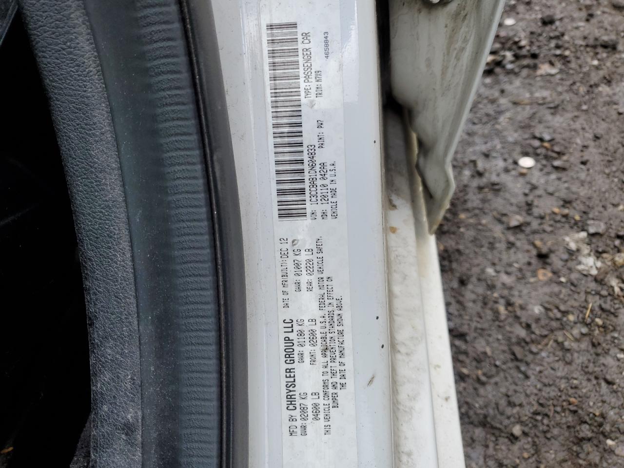 1C3CCBAB1DN604833 2013 Chrysler 200 Lx