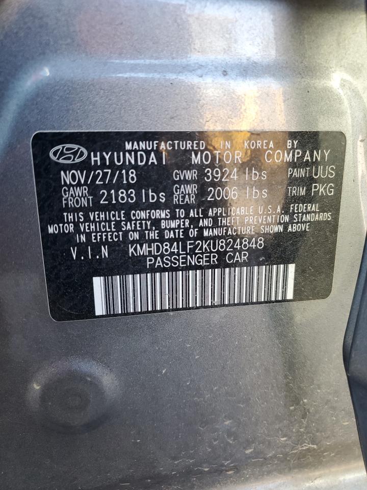KMHD84LF2KU824848 2019 Hyundai Elantra Sel