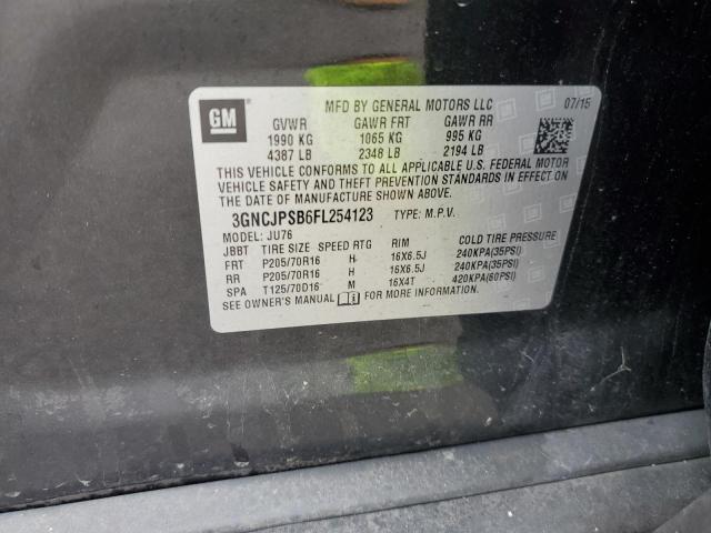 2015 Chevrolet Trax 1Ls VIN: 3GNCJPSB6FL254123 Lot: 53767514