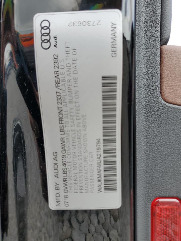 WAUKMAF48JA219794 2018 Audi A4 Premium