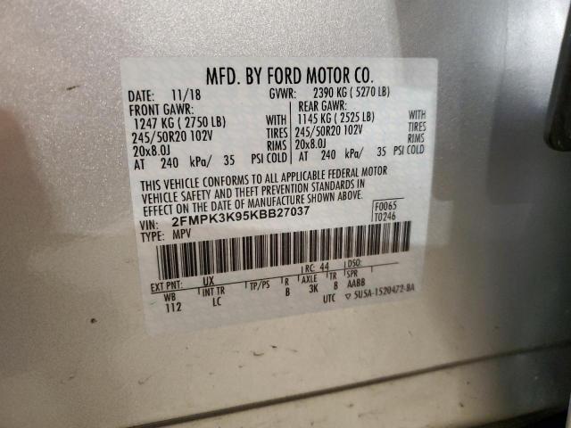 2FMPK3K95KBB27037 2019 FORD EDGE - Image 13