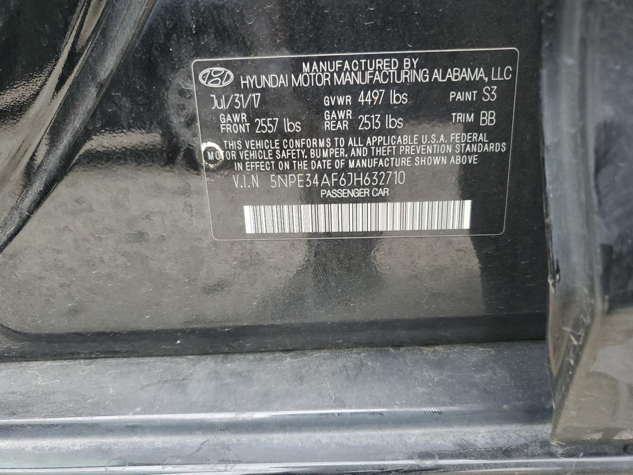 5NPE34AF6JH632710 2018 Hyundai Sonata Sport