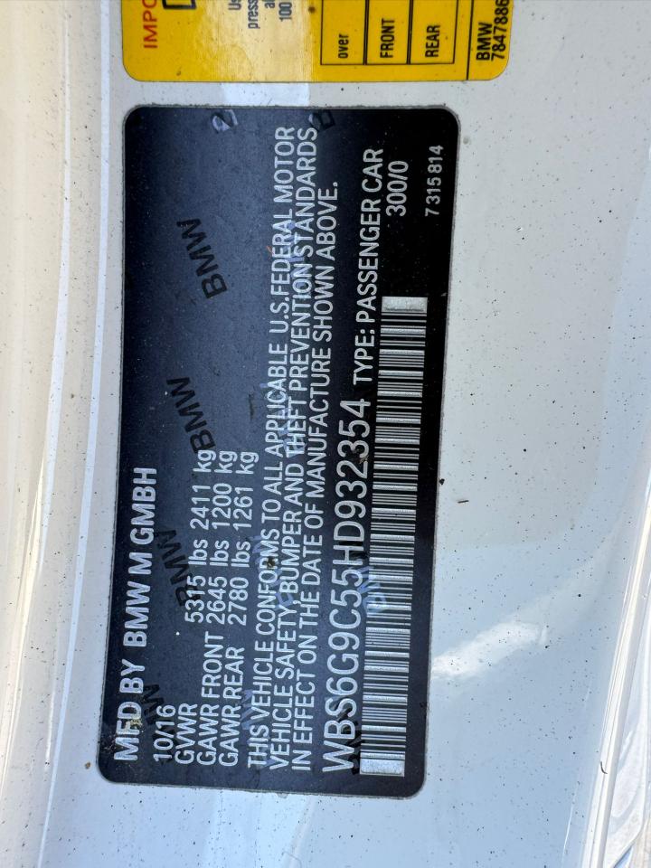 WBS6G9C55HD932354 2017 BMW M6