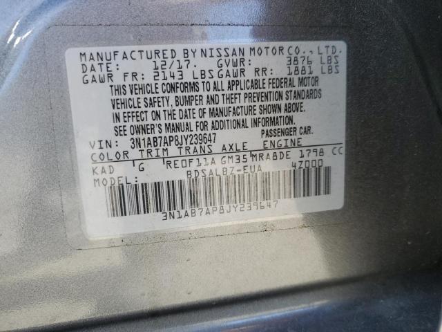 2018 Nissan Sentra S VIN: 3N1AB7AP8JY239647 Lot: 56288544