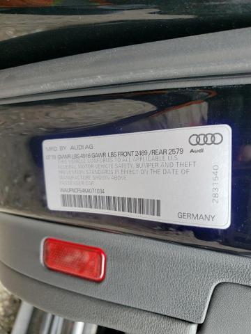 2019 AUDI A5 PRESTIG WAUFNCF54KA071034
