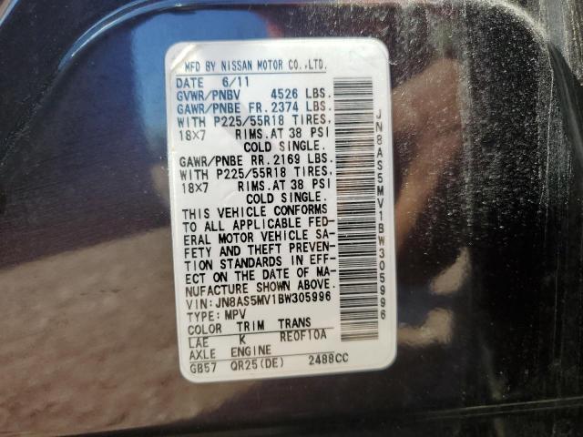 2011 Nissan Rogue S VIN: JN8AS5MV1BW305996 Lot: 53610034