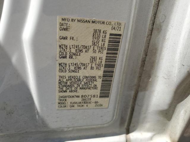 2021 NISSAN NV 1500 S - 1N6BF0KM7MN807581