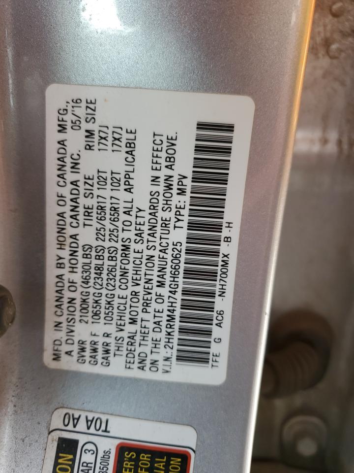 2HKRM4H74GH660625 2016 Honda Cr-V Exl