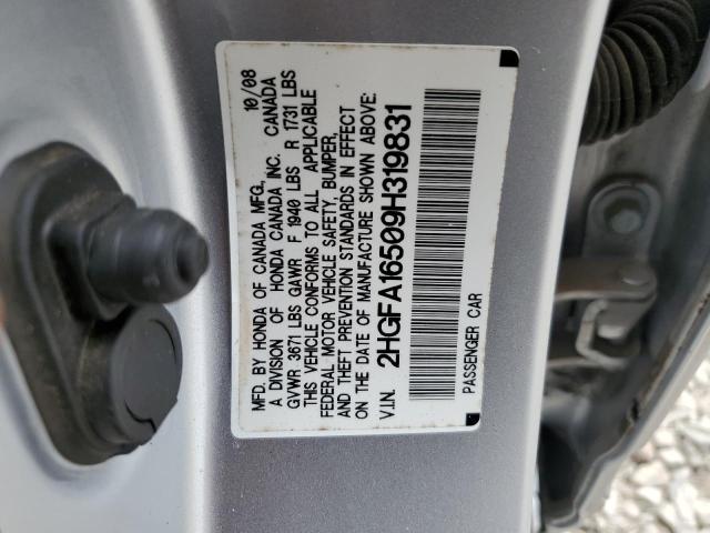 2009 Honda Civic Lx VIN: 2HGFA16509H319831 Lot: 55912214