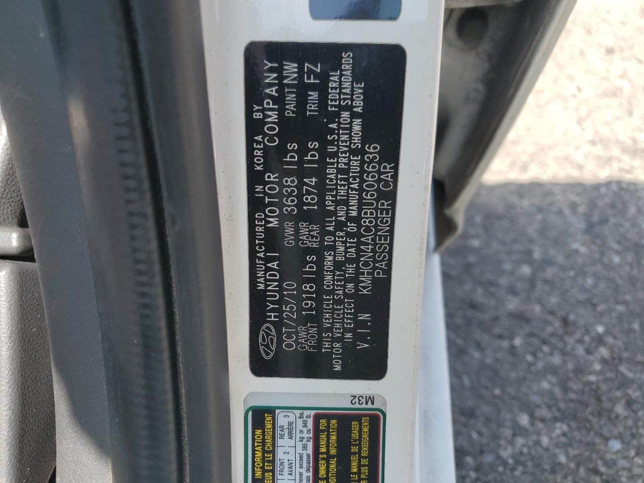 KMHCN4AC8BU606636 2011 Hyundai Accent Gls