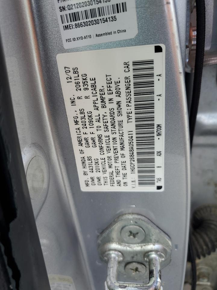 1HGCP26848A050411 2008 Honda Accord Exl