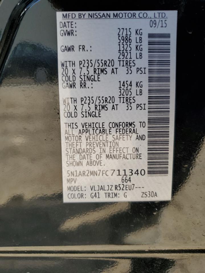 5N1AR2MN7FC711340 2015 Nissan Pathfinder S