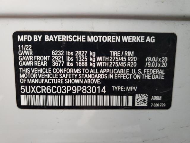 2023 BMW X5 xDrive40I VIN: 5UXCR6C03P9P83014 Lot: 54650384