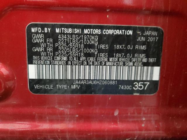 2017 Mitsubishi Outlander Sport Es VIN: JA4AR3AU6HZ060881 Lot: 55902014