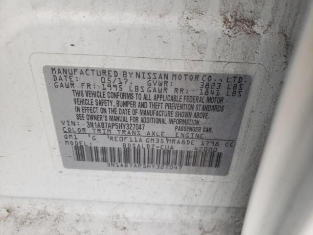 2017 Nissan Sentra S VIN: 3N1AB7AP5HY327047 Lot: 55798044