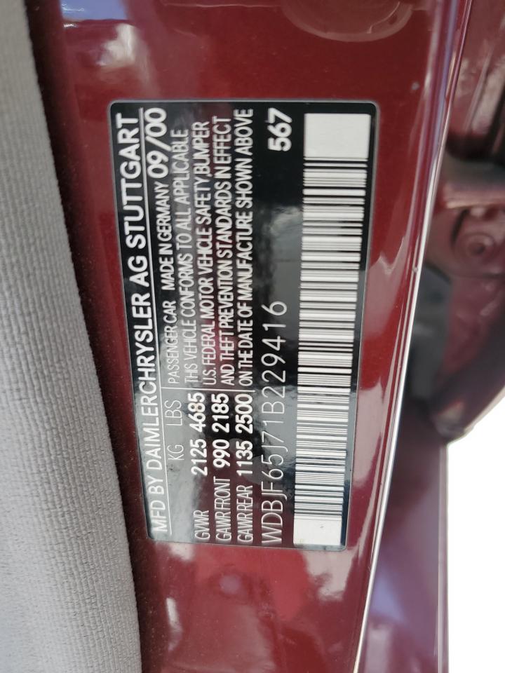 WDBJF65J71B229416 2001 Mercedes-Benz E 320