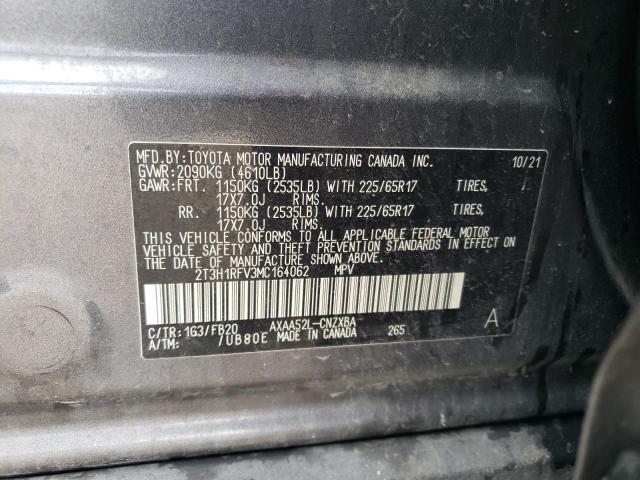 2021 Toyota Rav4 Le VIN: 2T3H1RFV3MC164062 Lot: 54368774