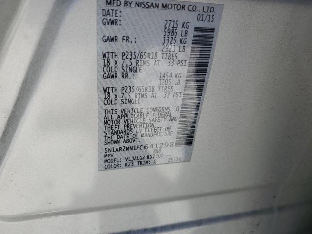 2015 Nissan Pathfinder S VIN: 5N1AR2MN1FC641298 Lot: 55484534