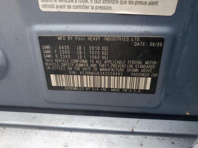 2010 Subaru Legacy 2.5I Premium VIN: 4S3BMBG63A3220493 Lot: 55007414