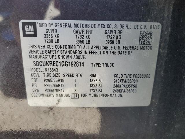 2016 CHEVROLET SLVRD 1500 3GCUKREC1GG192814