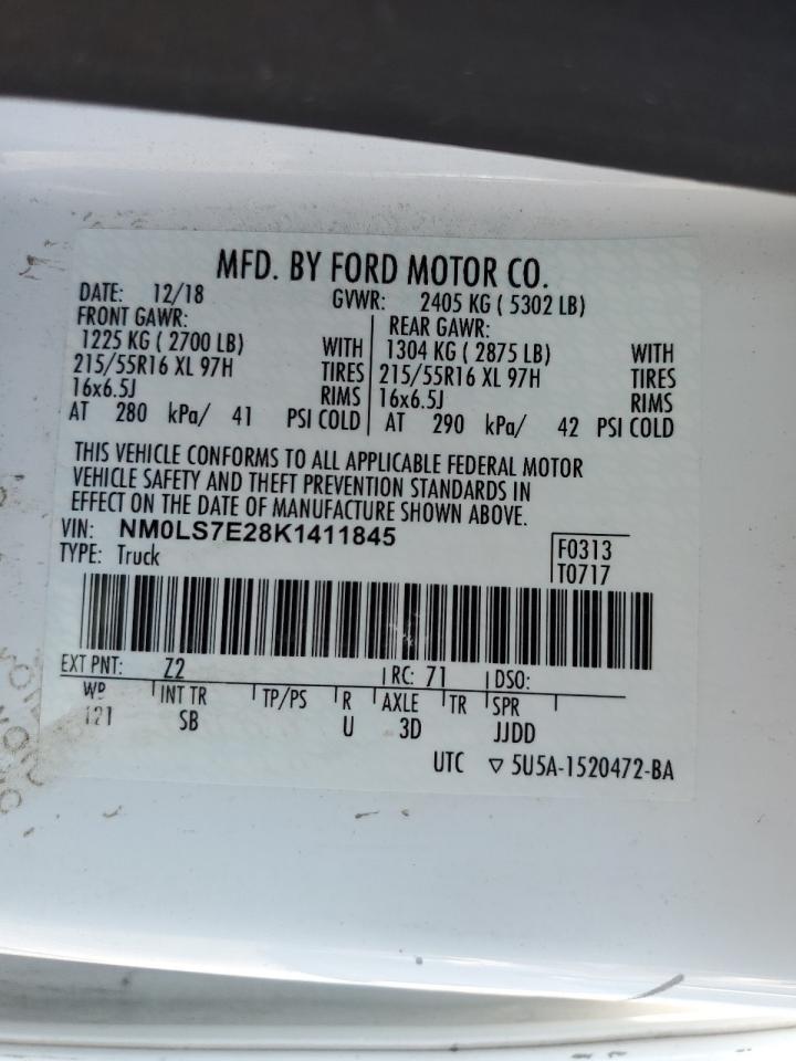 NM0LS7E28K1411845 2019 Ford Transit Connect Xl