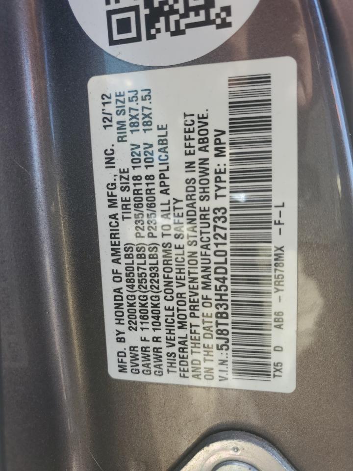 5J8TB3H54DL012733 2013 Acura Rdx Technology