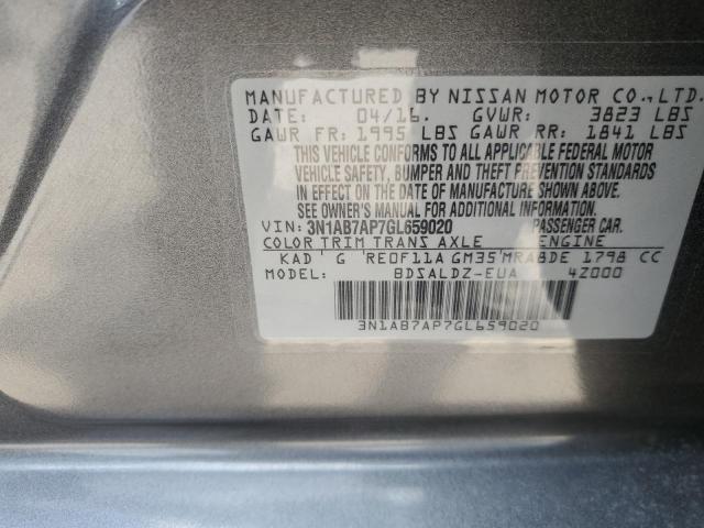 2016 NISSAN SENTRA S - 3N1AB7AP7GL659020