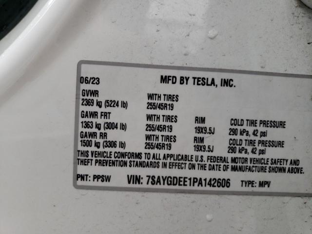 2023 Tesla Model Y VIN: 7SAYGDEE1PA142606 Lot: 53233984