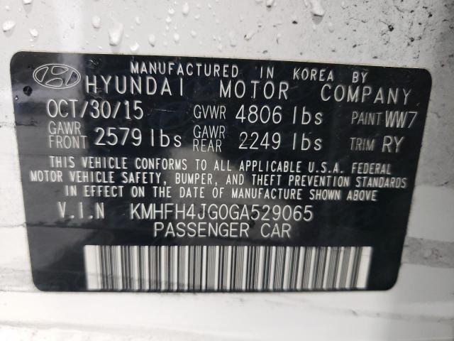 2016 Hyundai Azera Limited VIN: KMHFH4JG0GA529065 Lot: 50429914