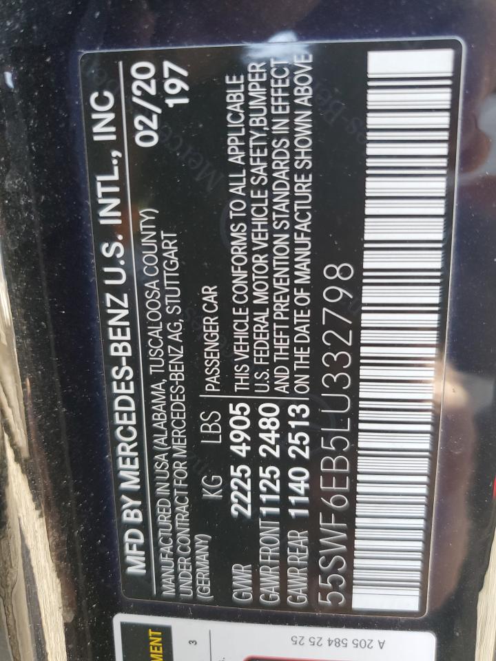 55SWF6EB5LU332798 2020 Mercedes-Benz C 43 Amg