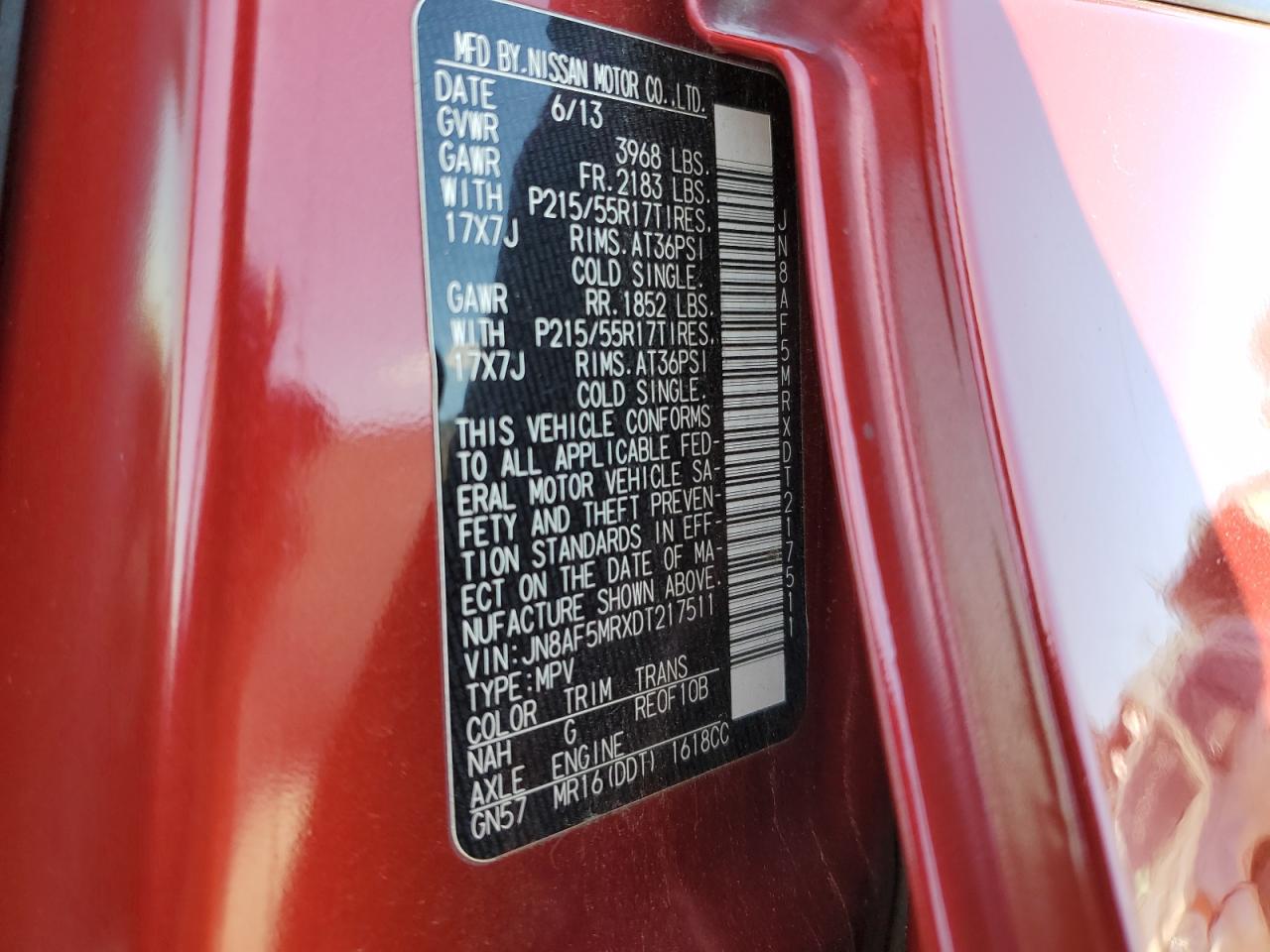 JN8AF5MRXDT217511 2013 Nissan Juke S