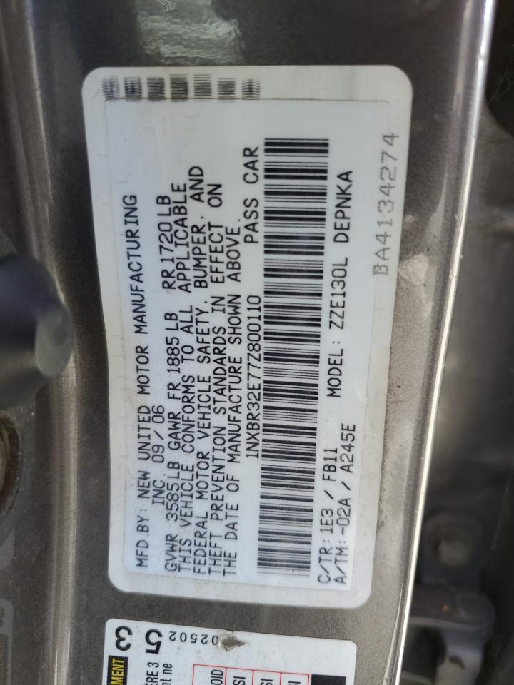 1NXBR32E77Z800110 2007 Toyota Corolla Ce