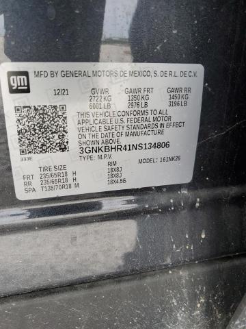 2022 Chevrolet Blazer 2Lt VIN: 3GNKBHR41NS134806 Lot: 55357304