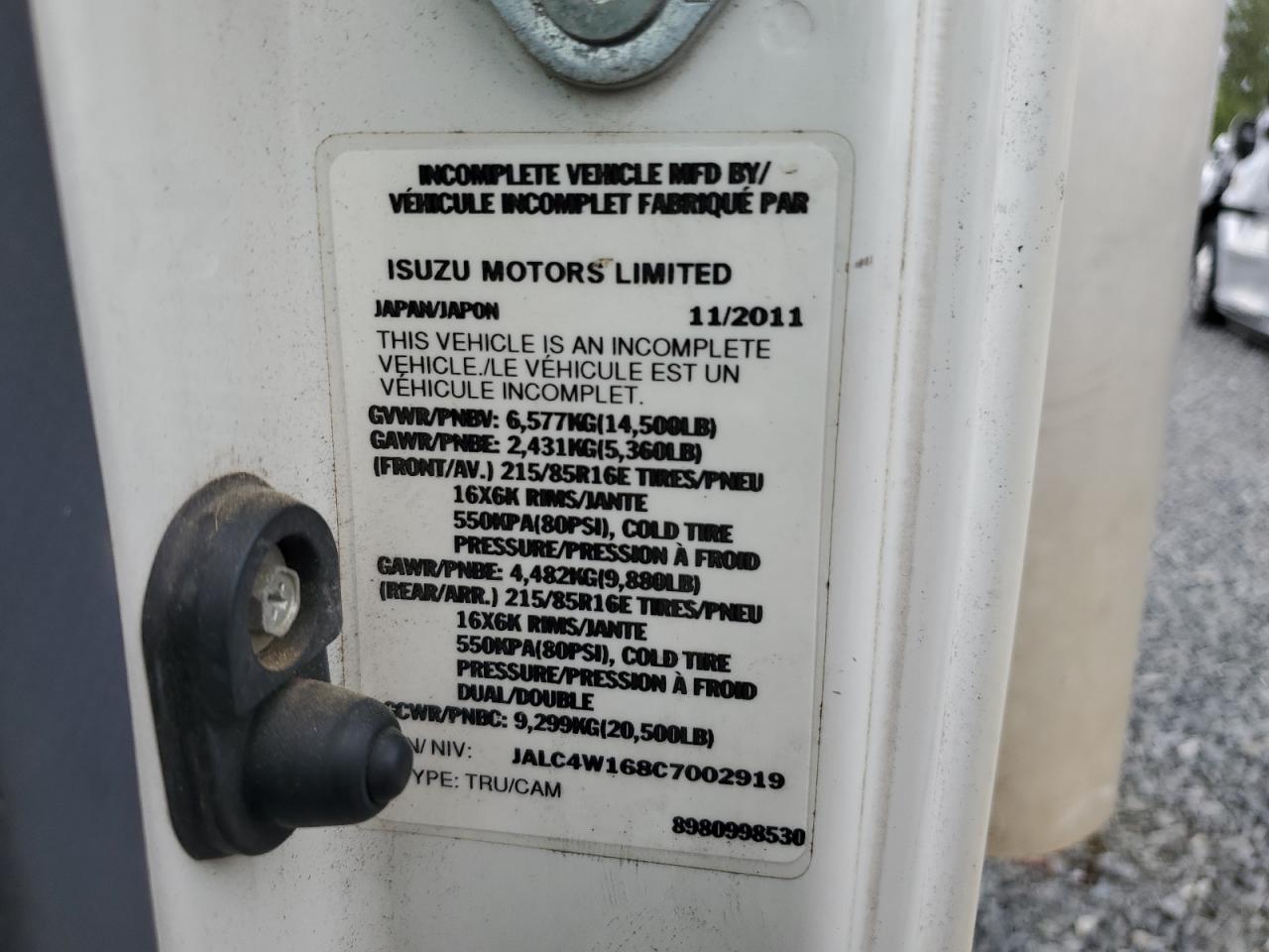 JALC4W168C7002919 2012 Isuzu Npr Hd