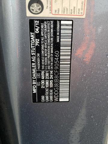 2012 Mercedes-Benz C 350 4Matic VIN: WDDGJ8JB8CF905460 Lot: 53376914