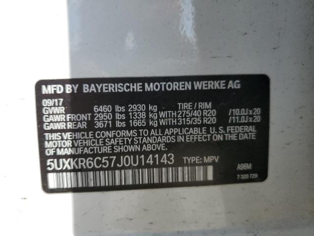 2018 BMW X5 xDrive50I VIN: 5UXKR6C57J0U14143 Lot: 55489184