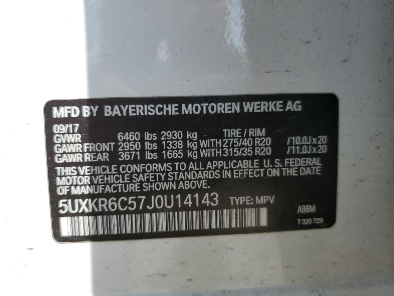 5UXKR6C57J0U14143 2018 BMW X5 xDrive50I