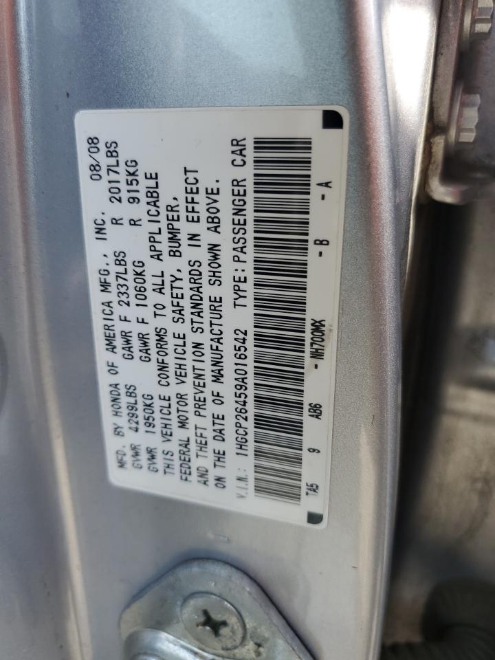 1HGCP26459A016542 2009 Honda Accord Lxp