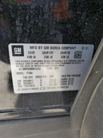 2021 Chevrolet Trailblazer Lt VIN: KL79MPS29MB154281 Lot: 54926054