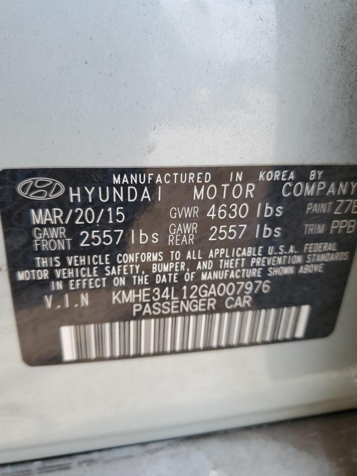 KMHE34L12GA007976 2016 Hyundai Sonata Hybrid