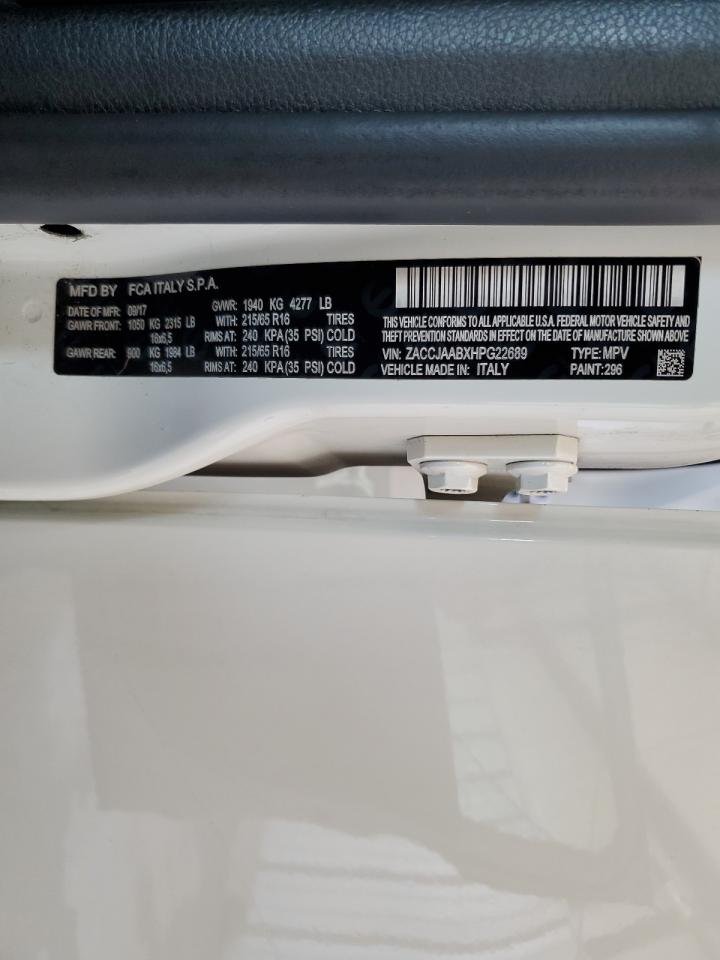 ZACCJAABXHPG22689 2017 Jeep Renegade Sport