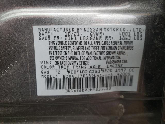 2021 Nissan Sentra Sr VIN: 3N1AB8DV2MY331633 Lot: 56337834