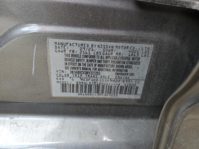 2021 Nissan Sentra Sv VIN: 3N1AB8CV3MY327253 Lot: 56921364